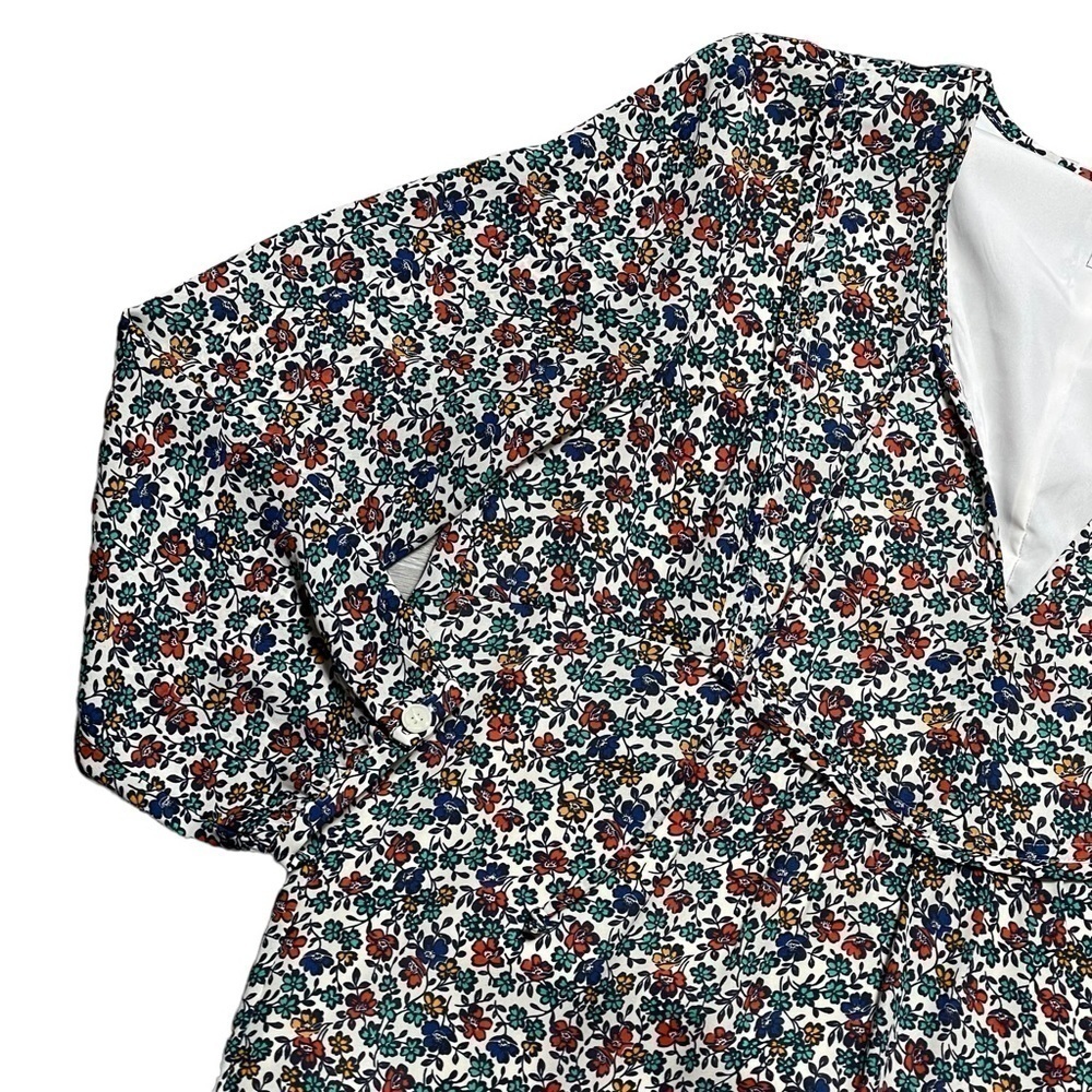 J. Crew Micro Floral V Neck Long Sleeve Mini Dress XS - Picture 3 of 9